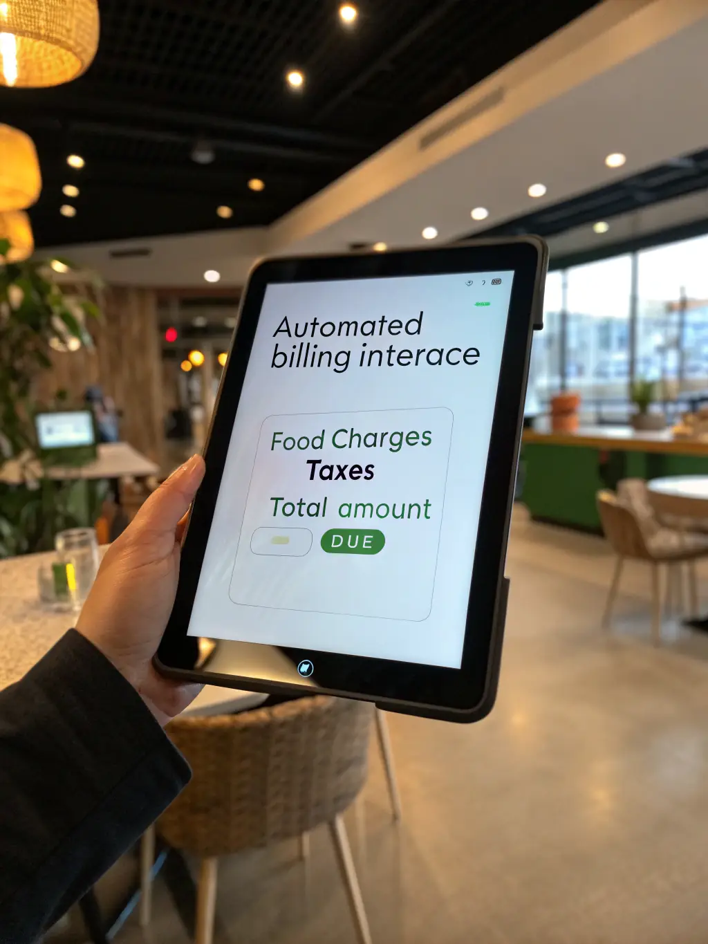 A clear and concise invoice displayed on a tablet screen, highlighting transparent pricing with no hidden fees or surprises.