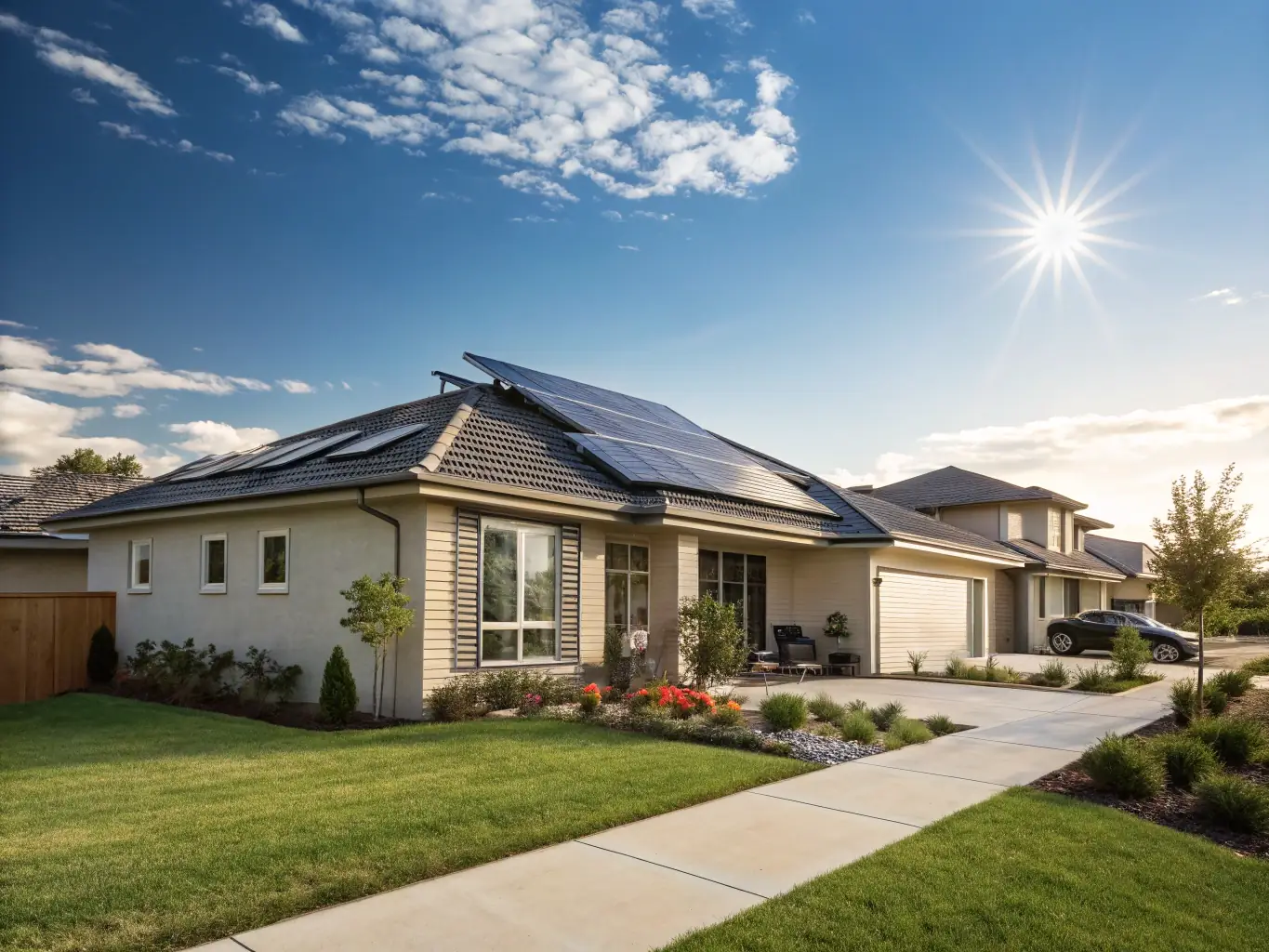 A well-maintained HVAC system in a modern villa, showcasing the efficiency and comfort provided by Technical Services Illustration V2's services.